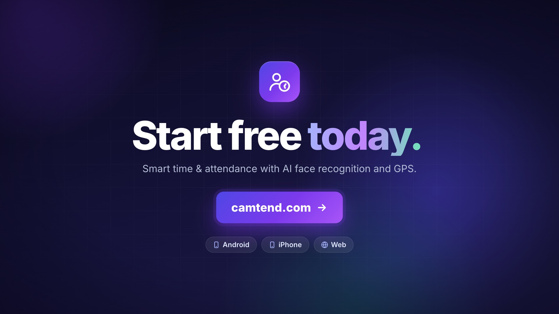 Still from the Camtend demo video showing face recognition check-in